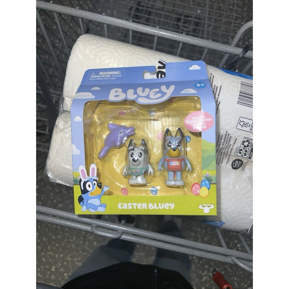 Bluey 2 Pack Easter Bluey & Bingo and Floppy Accessory Egg Hunt Figure NEW